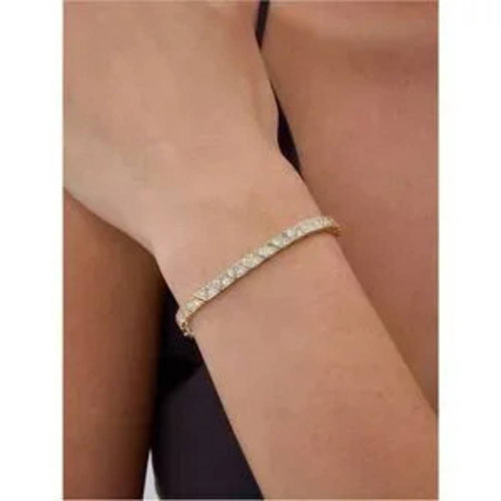 NEW?14K Gold Plated Tennis Bracelet - Picture 3 of 4